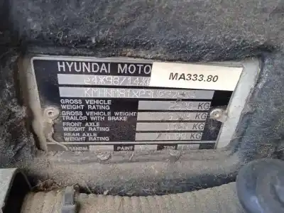 Veículo de Sucata hyundai terracan (hp) 2.9 crdi cat do ano 2002 alimentado j3
