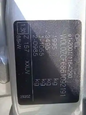 Veicolo di demolizione opel vectra c berlina cosmo dell'anno 2006 alimentato z19dt