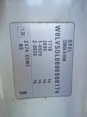 Scrapping Vehicle opel corsa d cosmo of the year 2007 powered z13dtj