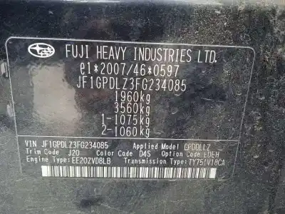 Scrapping Vehicle subaru xv 2.0 diesel cat of the year 2015 powered ee20