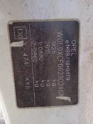 Scrapping Vehicle opel combo 1.7 16v di cat (y 17 dtl / lk8) of the year 2002 powered y17dtl