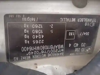 Veículo de Sucata bmw x3 (e83) 2.0d do ano 2006 alimentado 204d4