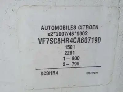 Scrapping Vehicle citroen c3 tonic of the year 2013 powered 8h01