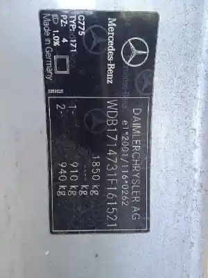 Veicolo di demolizione mercedes-benz clase slk (w171) roadster 55 amg (171.473) dell'anno 2007 alimentato 113989