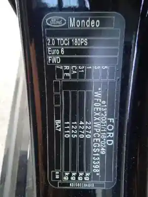 Verschrottungsfahrzeug ford mondeo lim. 2.0 tdci cat des jahres 2017 angetrieben t8cc