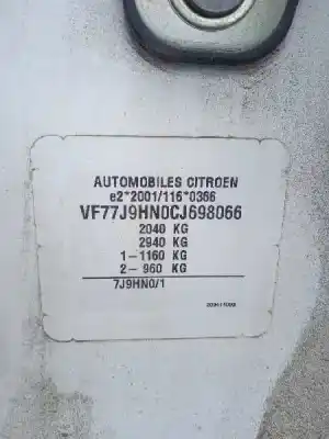 Здавання транспортного засобу citroen berlingo furgoneta/monovolumen (b9) 1.6 hdi / bluehdi 75 року 2012 потужний 9hn (dv6eted),bhw (dv6fe)