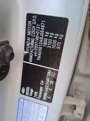 Sloopvoertuig kia venga drive van het jaar 2011 aangedreven d4fc