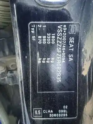 Scrapping Vehicle seat leon (5f1) style of the year 2014 powered clha