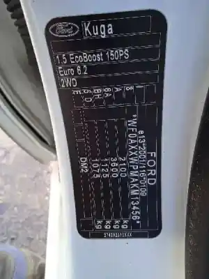 Утилизация автомобиля ford kuga (cbs) 1.5 ecoboost cat года 2019 питание m8md