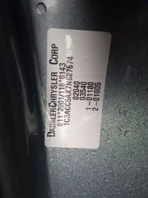 Veículo de Sucata chrysler sebring berlina 2.0 crd limited do ano 2007 alimentado byl