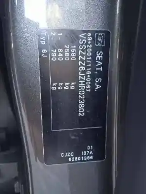 Veículo de Sucata seat ibiza (6p1) style do ano 2016 alimentado cjzc