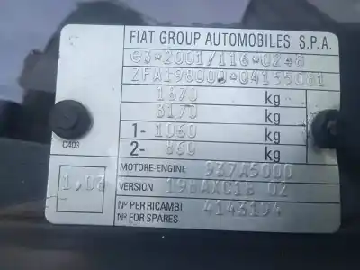 Утилизация автомобиля fiat bravo ii (198_) 1.9 d multijet (198axc1b) года 2008 питание 937 a5.000