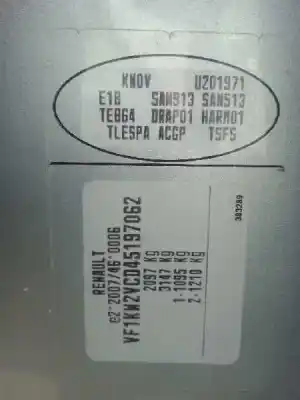 Утилизация автомобиля renault kangoo (kc0/1_) 1.5 dci года 2011 питание k9k802