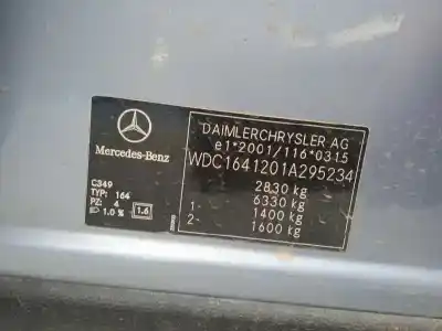 Утилизация автомобиля mercedes-benz clase m (w164) 280 cdi 4m edition 10 года 2007 питание 642940