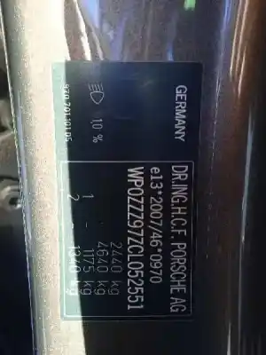 Scrapping Vehicle porsche panamera 4 s of the year 2012 powered m4840