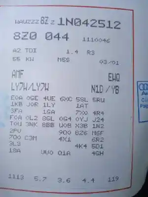 Veículo de Sucata audi a2 (8z) 1.4 tdi do ano 2001 alimentado amf