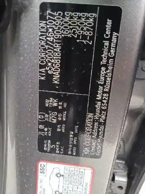 Veículo de Sucata kia stonic (ybcuv) 1.2 cat 84 cv / 62 kw do ano 2023 alimentado g4lf