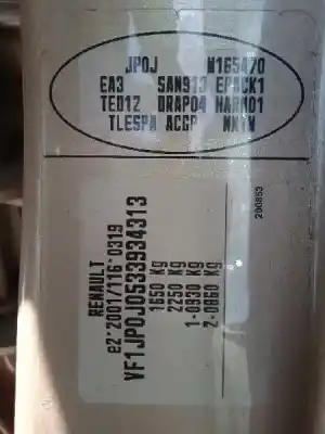 Scrapping Vehicle renault modus confort dynamique of the year 2005 powered k4j770