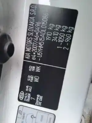 Scrapping Vehicle kia pro cee´d (jd) 1.4 crdi 90 of the year 2012 powered d4fc