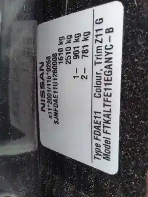 Veículo de Sucata nissan note (e11e) tekna do ano 2008 alimentado k9k276