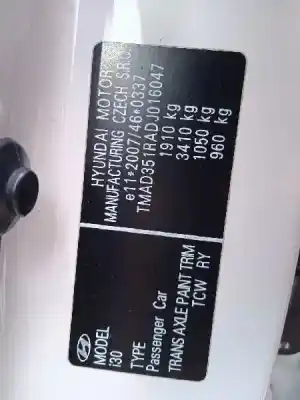 Scrapping Vehicle hyundai i30 (gd) trend of the year 2012 powered d4fc