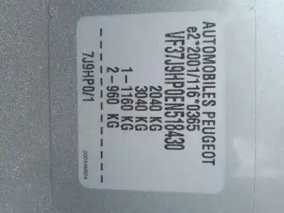 Veicolo di demolizione peugeot partner tepee 1.6 hdi 90 dell'anno 2014 alimentato 9hp