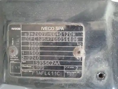 Здавання транспортного засобу iveco daily vi caja/chasis 33s15, 35s15, 35c15 року 2015 потужний f1afl411c