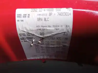 Sloopvoertuig audi a3 (8p1) 2.0 tdi 16v van het jaar 2006 aangedreven bkd