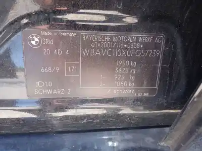 Veicolo di demolizione bmw 3 (e90) 318 d dell'anno 2006 alimentato 204d4