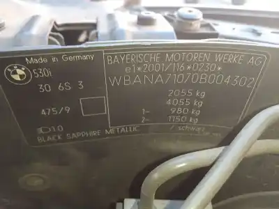 Veículo de Sucata bmw 5 (e60) 530 i do ano 2005 alimentado 306s3