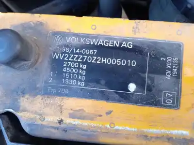 Здавання транспортного засобу vw                                                 transporter iv autobús (70b, 70c, 7db, 7dk, 70j, 70k, 7dc, 7                                                                                                                                                                                               2.5 tdi                                                                                                                                                                                                                                                    року 2001 потужний acv