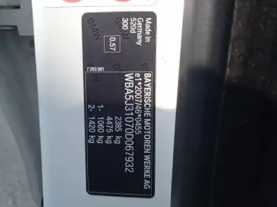 Утилизация автомобиля bmw 5 touring (f11) 520 d года 2013 питание n47d20c