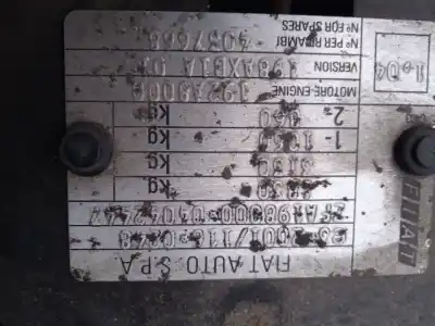 Veículo de Sucata fiat bravo ii (198_) 1.9 d multijet (198axb1a) do ano 2007 alimentado 192a8000