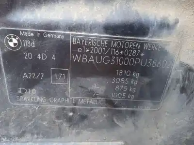 Scrapping Vehicle bmw 1 (e87) 118 d of the year 2005 powered 204d4