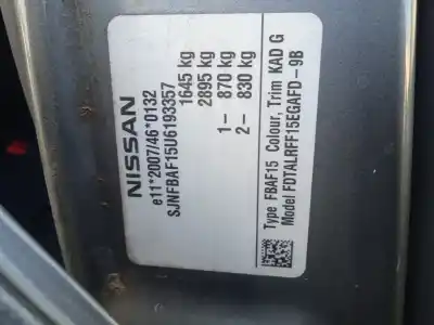 Vehicul casat nissan                                             juke (f15)                                                                                                                                                                                                                                                 1.6                                                                                                                                                                                                                                                        al anului 2012 alimentat hr16