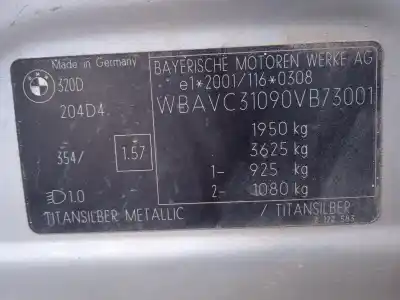 Véhicule à la ferraille bmw 3 (e90) 320 d de l'année 2005 alimenté 204d4