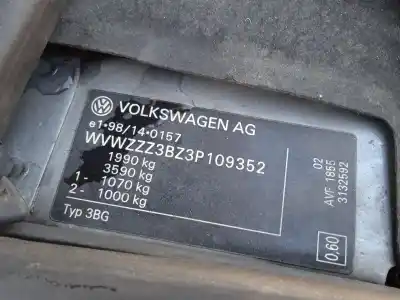 Veicolo di demolizione volkswagen passat b5.5 (3b3) 1.9 tdi dell'anno 2002 alimentato avf