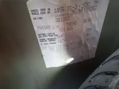 Veicolo di demolizione volkswagen passat b5.5 (3b3) 1.9 tdi dell'anno 2002 alimentato avf