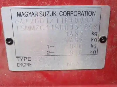 Scrapping Vehicle suzuki swift iii (mz, ez) 1.3 (rs 413) of the year 2007 powered m13a