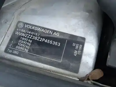 Veicolo di demolizione volkswagen passat b5.5 (3b3) 2.0 dell'anno 2002 alimentato azm