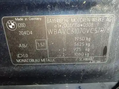 Sloopvoertuig bmw 3 (e90) 320 d van het jaar 2006 aangedreven 204d4
