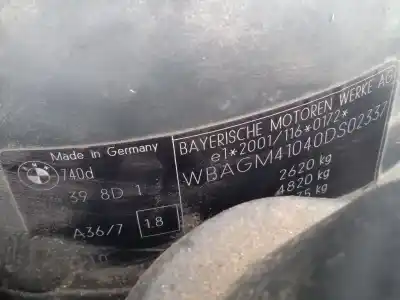 Scrapping Vehicle bmw 7 (e65, e66, e67) 740 d of the year 2004 powered 398d1