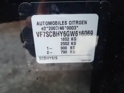 Scrapping Vehicle citroen c3 ii (sc_) 1.6 bluehdi 100 of the year 2016 powered bhy (dv6fd)