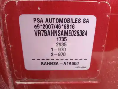 Утилизация автомобиля citroen c4 iii (ba_, bb_, bc_) 1.2 puretech 130 (bahnsa, bahnsb) года 2021 питание hns (eb2adts)