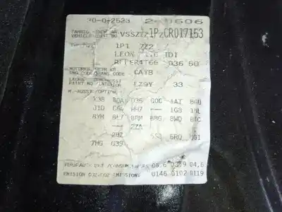 Утилизация автомобиля seat leon (1p1) 1.6 tdi года 2011 питание cayb