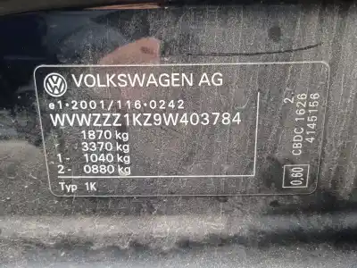 Veicolo di demolizione volkswagen golf vi (5k1) 2.0 tdi dell'anno 2008 alimentato cbdc