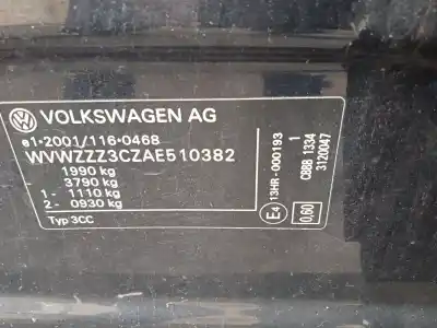 Утилизация автомобиля vw                                                 passat cc b6 (357)                                                                                                                                                                                                                                         2.0 tdi                                                                                                                                                                                                                                                    года 2009 питание cbbb