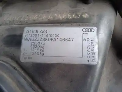 Scrapping Vehicle audi a4 b8 avant (8k5) 3.0 tdi quattro of the year 2015 powered ckvc