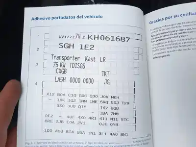 Scrapping Vehicle volkswagen transporter vi furgón (sga, sgh, sha, shh) 2.0 tdi of the year 2019 powered cxgb