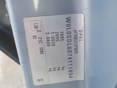 Veículo de Sucata opel corsa d (s07) 1.3 cdti (l08, l68) do ano 2006 alimentado z13dtj